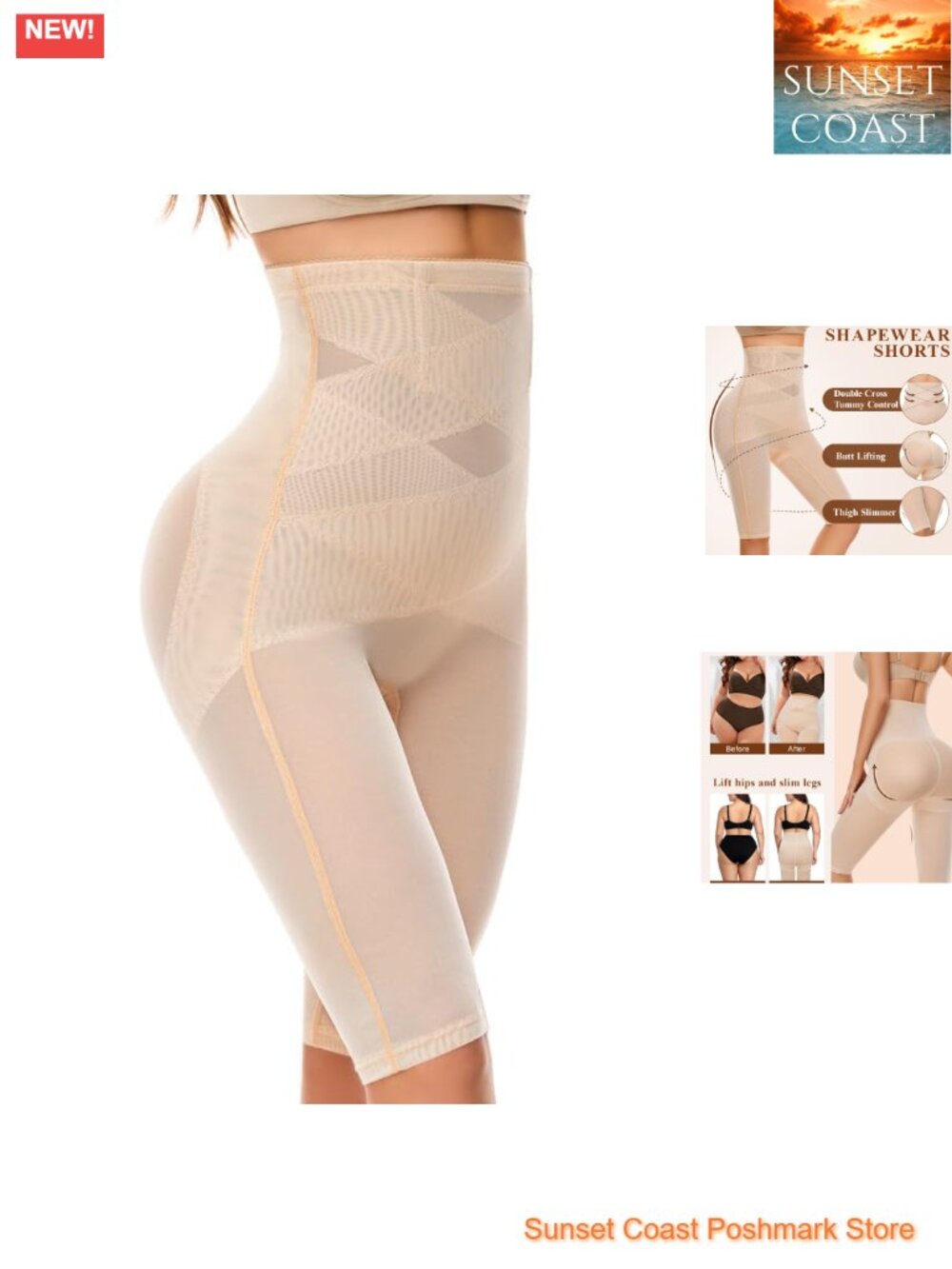 SIMIYA Shapewear Tummy Control High Waist Butt Lifting Thigh Slimmer Body Shaper